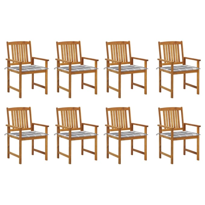 vidaXL - Tuinstoelen - 8 - st - met - kussens - massief - acaciahout