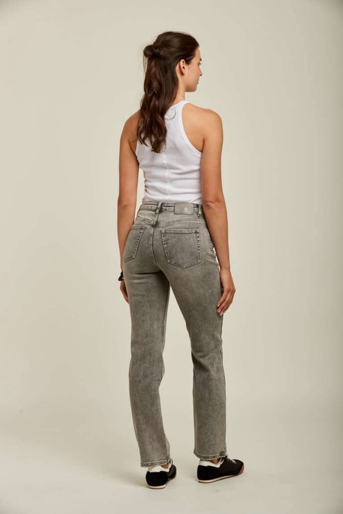 Broek Toxik3 middelhoge taille straight fit grijs
