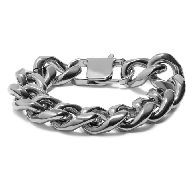 18 mm Zilverkleurige Stalen Schakelarmband