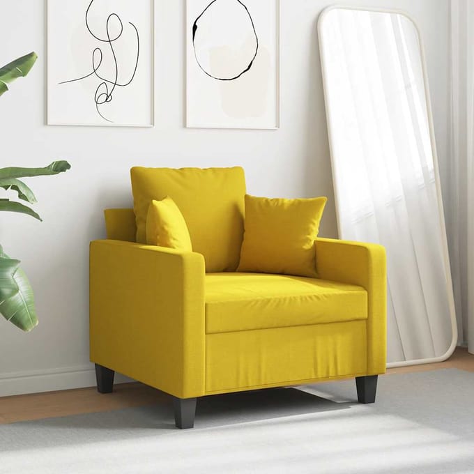 vidaXL - Fauteuil - 60 - cm - stof - lichtgeel