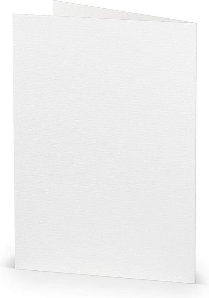 Wit geribbelde vouwkaarten DIN A6 220 g/m² - 100 stuks