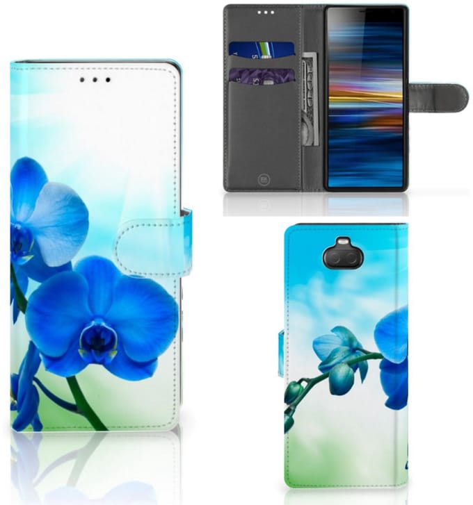 Sony Xperia 10 Hoesje Orchidee Blauw - Cadeau voor je Moeder