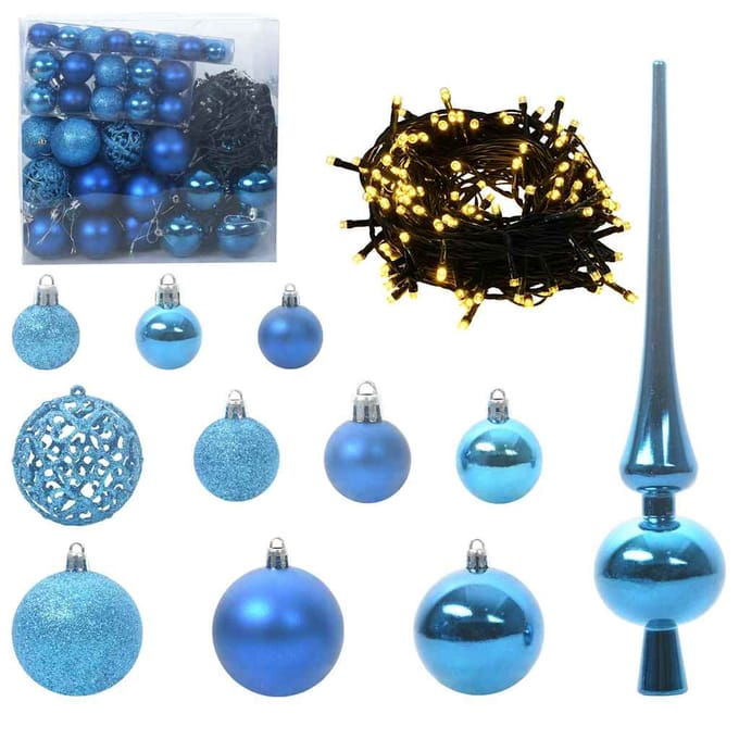vidaXL Kerstbal Set 120 st 300 LED's Warmwit Ø 6 cm