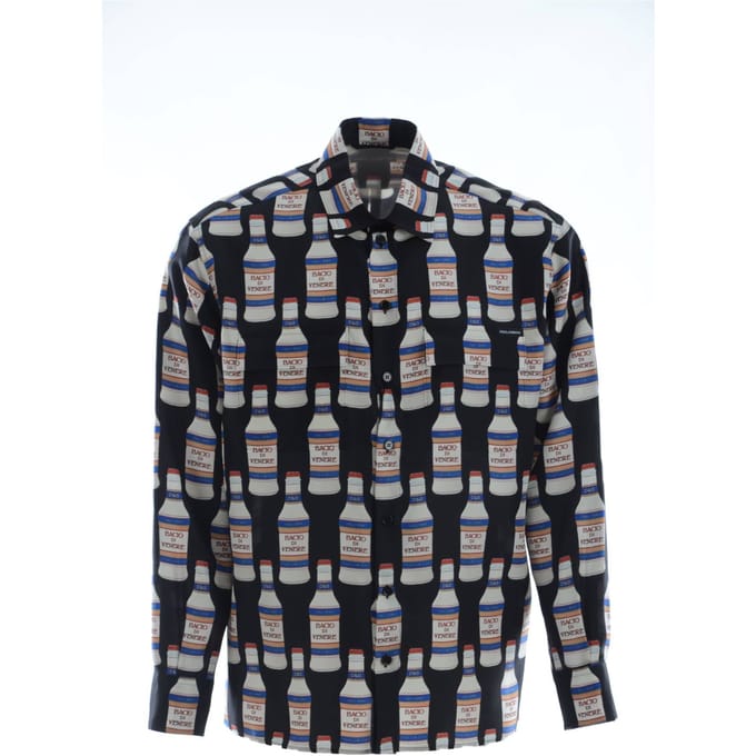 Dolce & Gabbana Men Silk Bottles Shirt