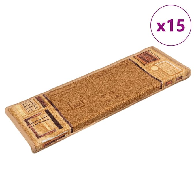 vidaXL - Trapmatten - zelfklevend - 15 - st - 65x21x4 - cm - beige