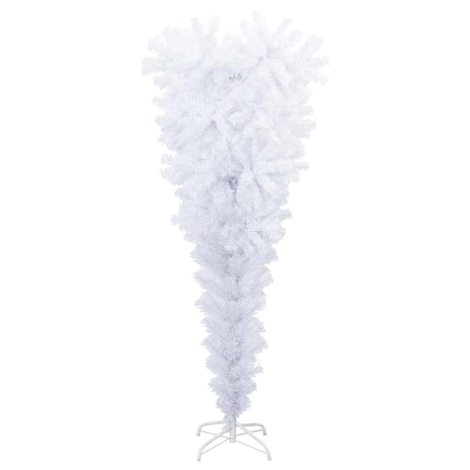 vidaXL - Ondersteboven - kunstkerstboom - PVC, - steel - Wit