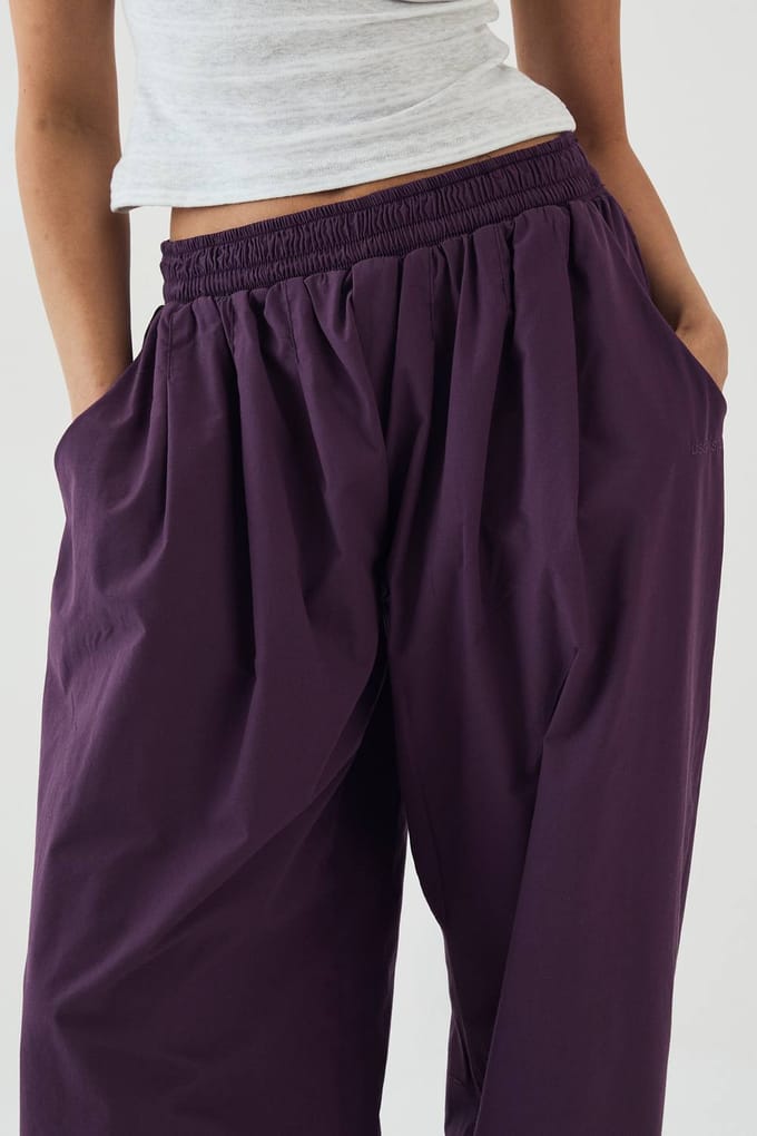 Dames Dsgn Studio Oversized Broek Met Elastische Taille En Ballonpijpen | Pruim | Maat: Medium