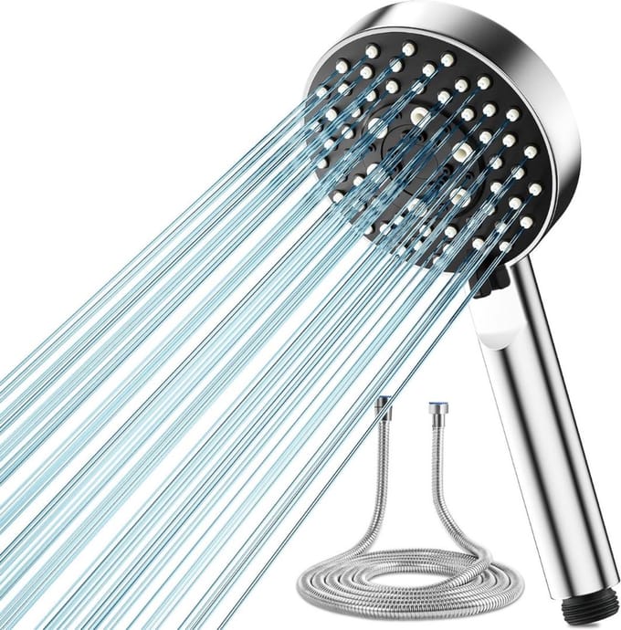 White-Label® Douchekop met Slang - Doucheset - Waterbesparend - Zilver