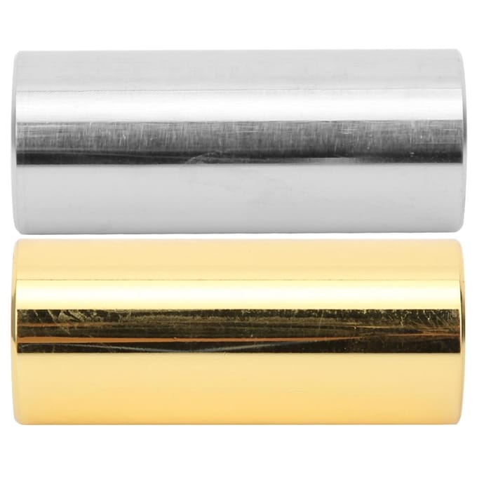 2 Pièces Acier Inoxydable Barre Slide Guitare Basse Accessoire de Remplacement Argenté Doré 6cm beige