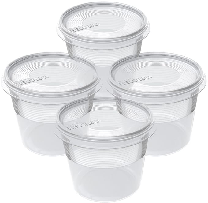 Plast Team vriesboxen set Helsinki 0,3 liter transparant rond 4 stuks