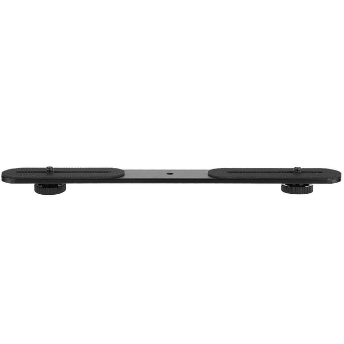 Universele dubbele flitsbeugelhouder met 2 adapterschroeven Statieflamp voor spiegelreflexcamera's black