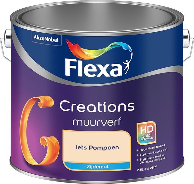 Flexa - Creations Muurverf Zijdemat - Iets Pompoen - Mengverf - 2,5 L