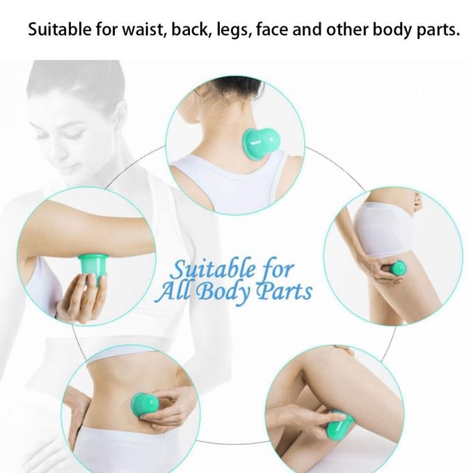 Cellulitis Verwijderaar Massageroller Vacuüm Zuiging Cupping Cup Massage Cupping Set (Donkergroen) blue