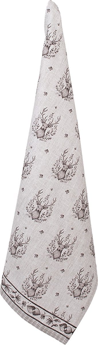 Clayre & Eef Theedoek 50x70 cm Beige Katoen Hert