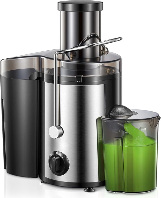 KIRA® Sapcentrifuge - Blender - Juicer met Pulpcontainer - Zilver - 34cm x 20cm x 31cm
