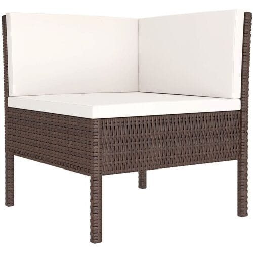 vidaXL - 6-delige - Loungeset - met - kussens - poly - rattan - bruin