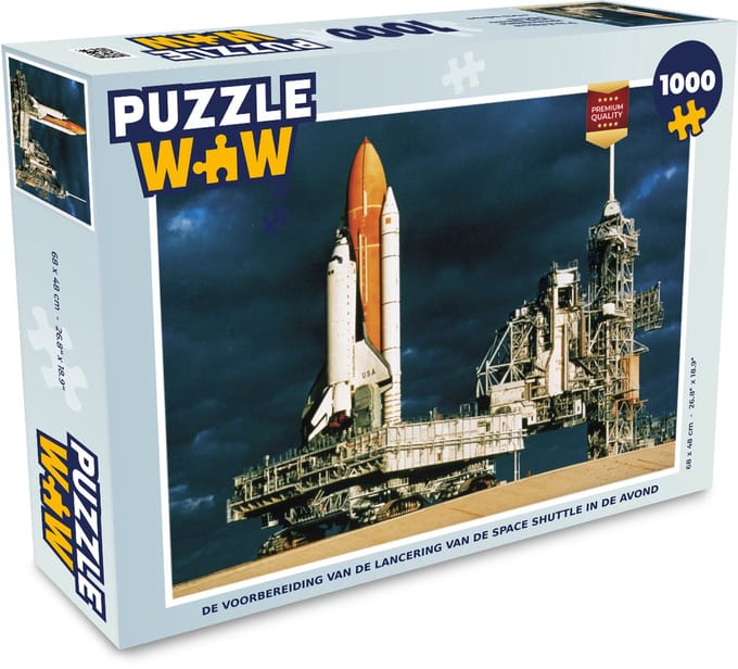 Puzzel De voorbereiding van de lancering van de Space shuttle in de avond - Legpuzzel - Puzzel 1000 stukjes volwassenen