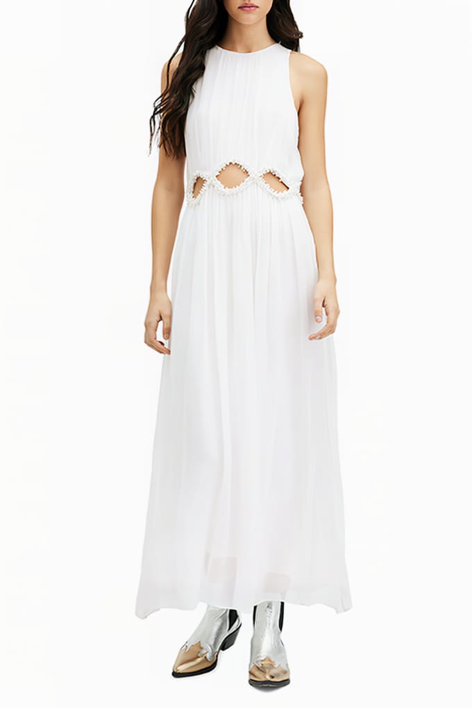 AllSaints Mabel Dress Off White Taglia: 8 | Maxi abiti Outlet | Donna | Bianco