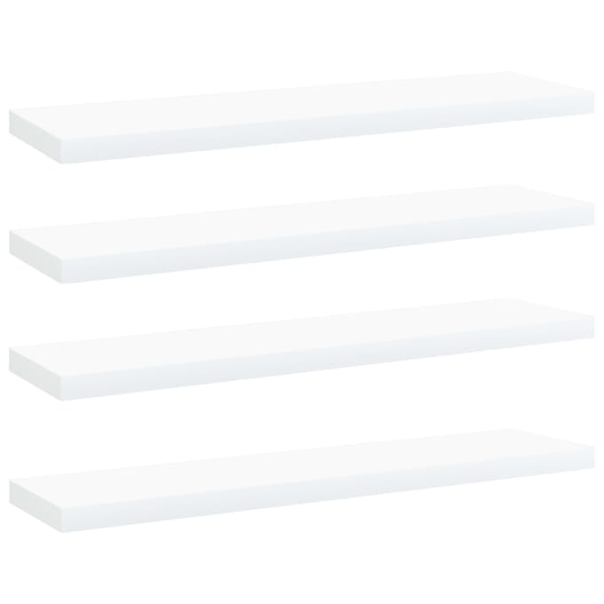 vidaXL - Wandschappen - 4 - st - 40x10x1,5 - cm - bewerkt - hout - wit
