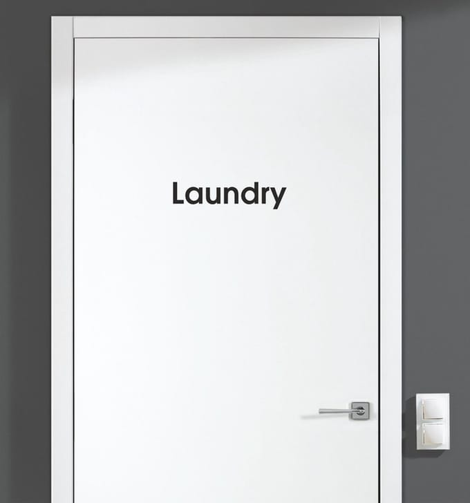 Deursticker - Laundry - Zwart 15x3,5