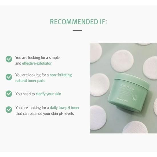 Mizon Pore Fresh Peeling Toner Pad 60 stuks One beige