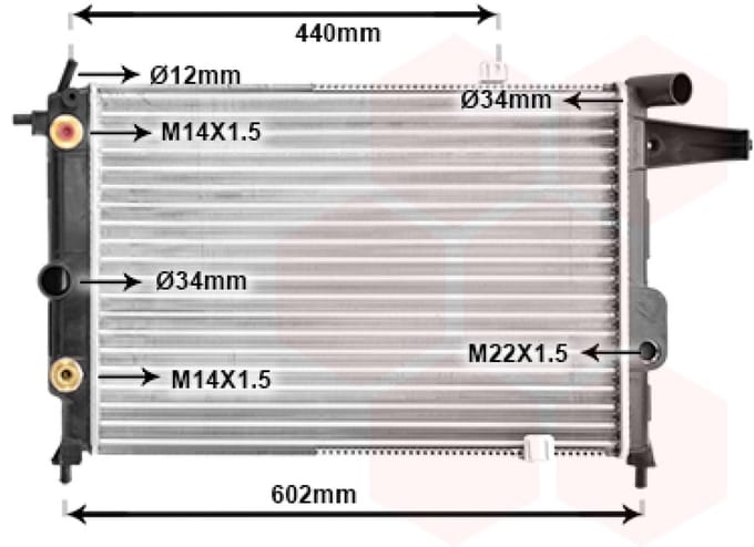 Van Wezel - RADIATOR VOOR OPEL VECTRA A 1988-1995 03096382
