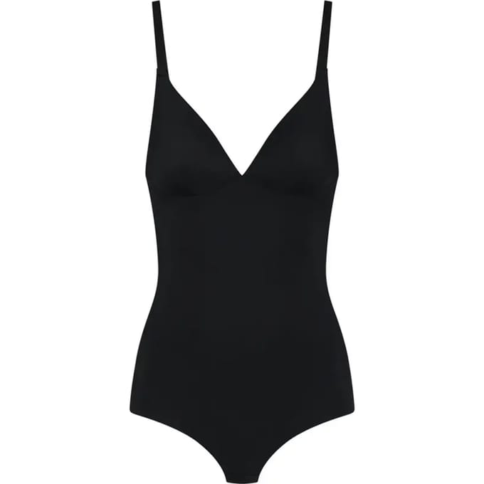 Bye Bra Corrigerende String Bodysuit, zonder Beugel, Stevige Correctie, Shapewear String Body, Zwart, XL