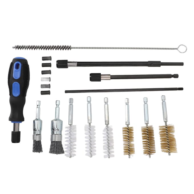 19-delige Diesel Injector Zitting Reinigingsset Cilinderkoppen Zitting Boring Reinigingsborstel Universele Pasvorm voor blue