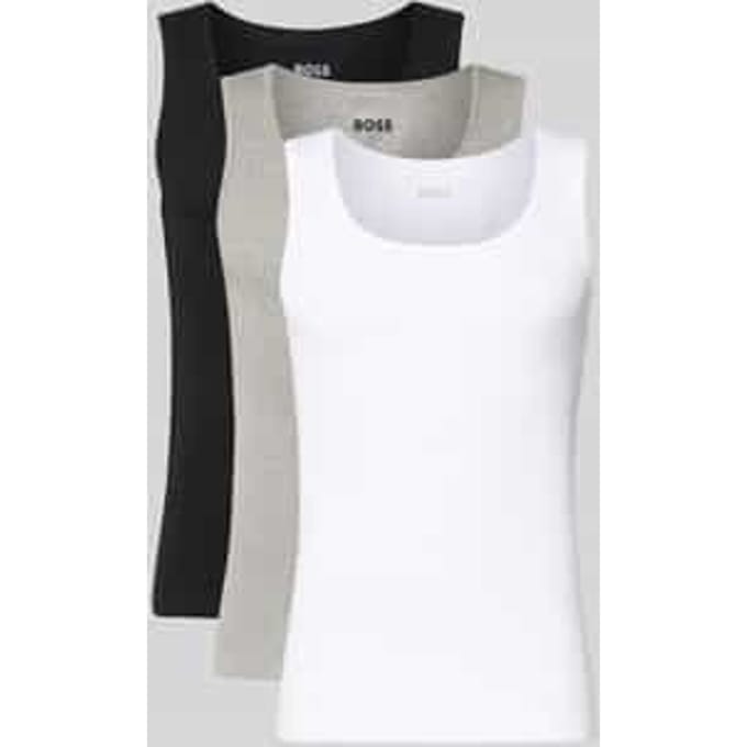 Slim fit ondershirt van puur katoen in set van 3 model 'ONE'