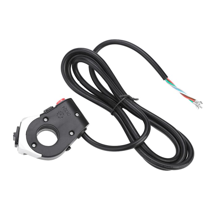 3-in-1 Combinatie Fiets Voorlamp Hoorn Richtingaanwijzer Schakelaar voor Elektrische Fiets black