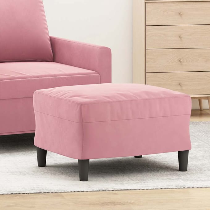 vidaXL - Voetenbank - 60x50x41 - cm - fluweel - roze