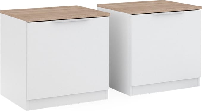 Vicco Betti Nachtkastje – Set van 2 Wit/Sonoma