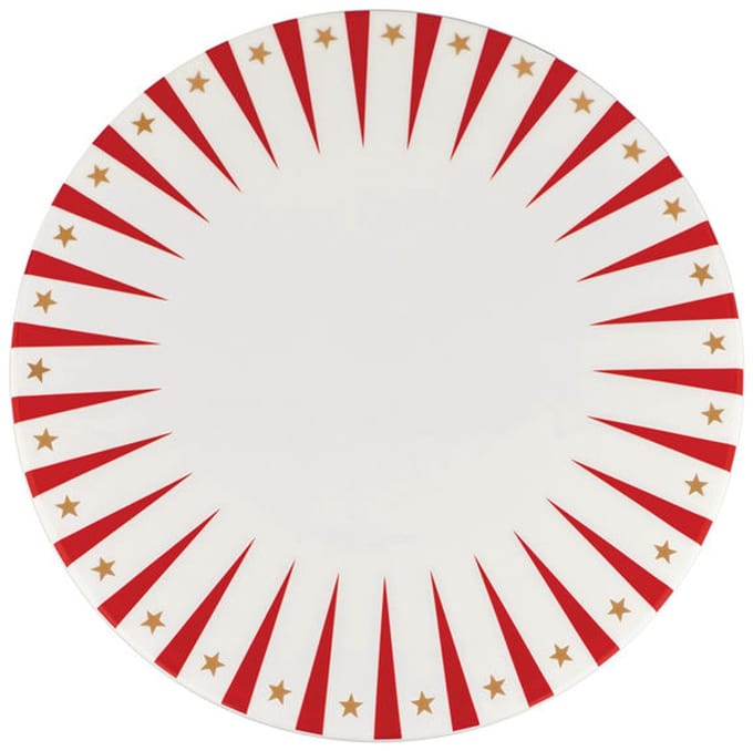 Alessi Delight - Serveerschaal - Porselein - 30 cm - Rood - Wit