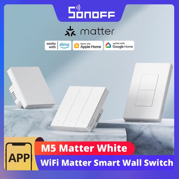 SONOFF M5 Matter Smart Wandcontactdoos ESP32 Tweerichtings EWeLink-afstandsbediening Spraakbesturing Werkt met Alexa Google Apple Home Alice