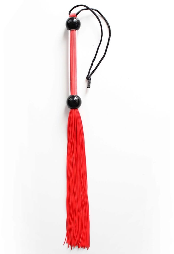 Smart Moves - Siliconen Flogger - 38 cm - Rood/Zwart