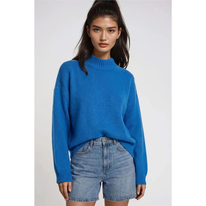 Relaxed Fit Crew Neck Dikke Gebreide Trui