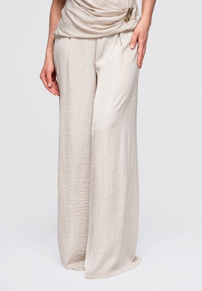 OMBRE Broek - Loose Fit - Effen - Broek Beige M