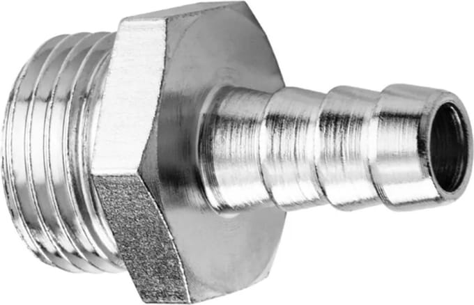Slangpilaar met buitendraad - 10mm x 1/2" - Messing - Per stuk
