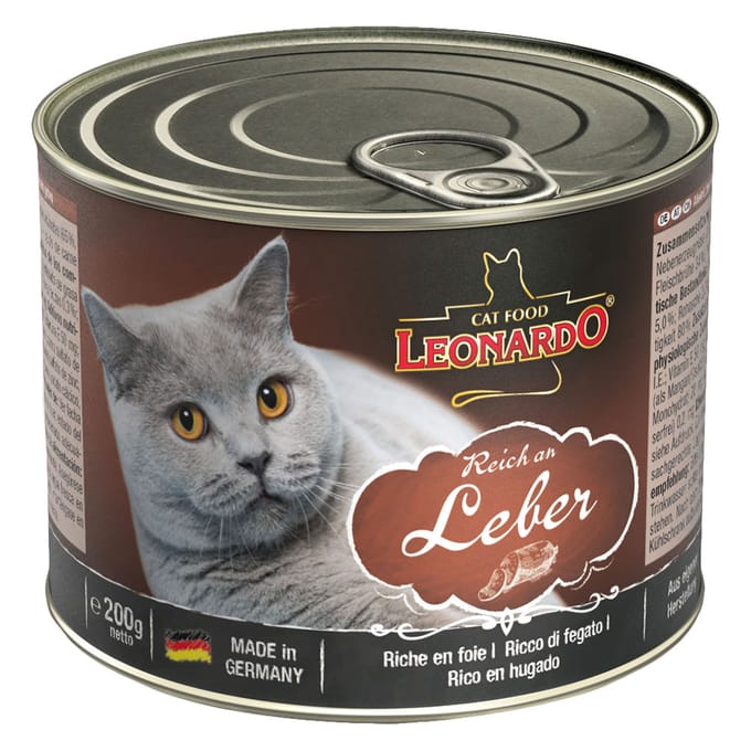 6x200g Rijk aan Lever Leonardo All Meat Kattenvoer
