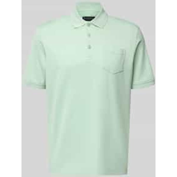 regular fit poloshirt met borstzak en labelstitching