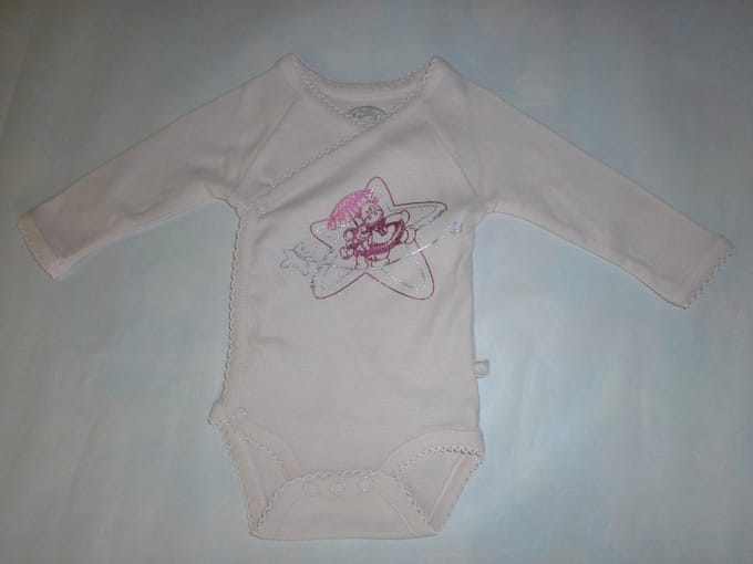 noukie's , 2 pack, bodyset , meisje, lange mouw , rose , ster , 0 maand  50