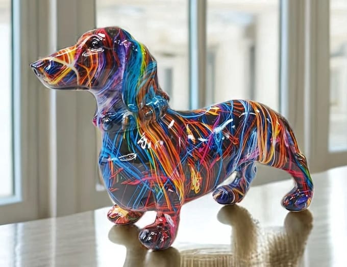Home - Tekkel - Teckel - Polystone beeld - Multi Colour - Medium 37 x 13 x 22 cm