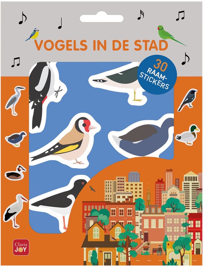 Vogels in de stad. Raamstickers