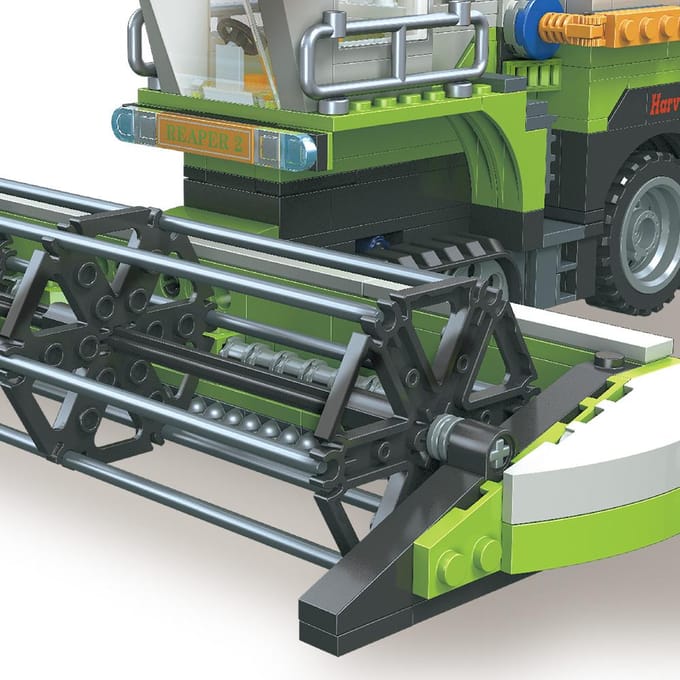 Tarwe Oogstmachine Bouwsteen Set 542 STuks Boerderij Vrachtwagen Bouwvoertuigen Set Vergelijkbaar Lego Tractor Speelgoed Set voor Kinderen Cadeaus gray