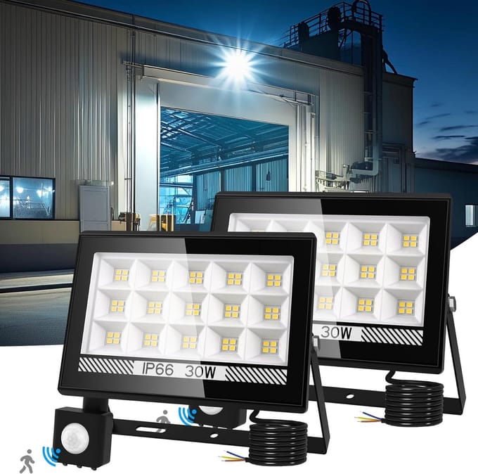 Set van 2 LED Spots met Bewegingsmelder voor Buiten 30W Superhelder 6000K IP66