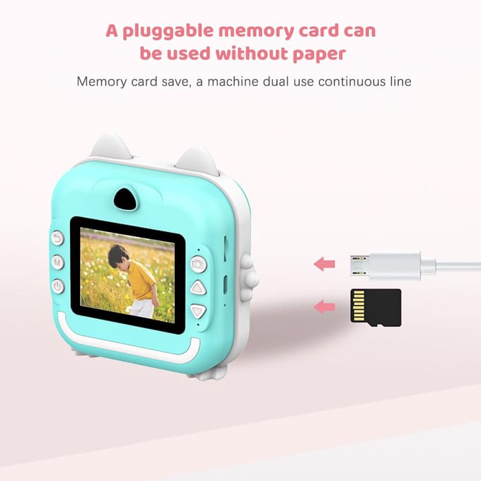 Leuke Kids Instant Camera 24MP Kids Digitale Camera Kinderen Instant Print Camera met 2,4-inch IPS groen