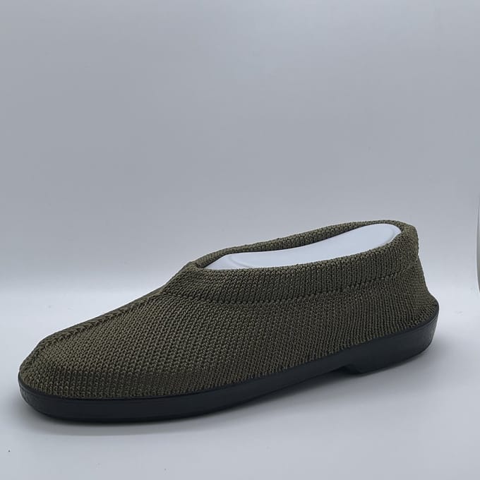 Gebreide Portugese Schoen - Groen Olive - Maat 35 - Instappers - Pantoffel