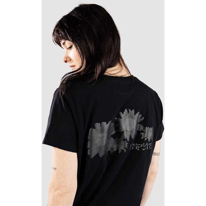 Empyre Grunge Flowers T-Shirt zwart