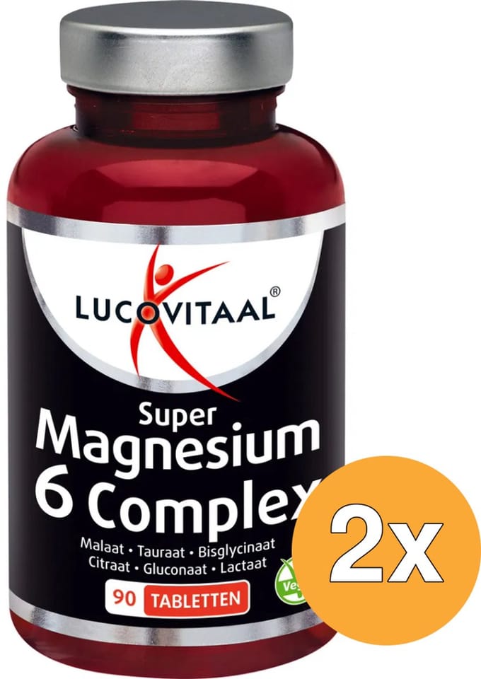2x Lucovitaal Magnesium Super 6 Complex (90 tabletten)