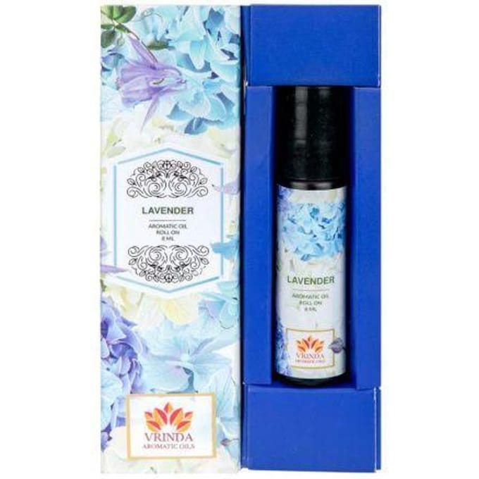 Масло-роллер из Лаванды (8 мл), Lavender Aromatic Oil Roller Bottle,  Vrindaam 10.671875 white